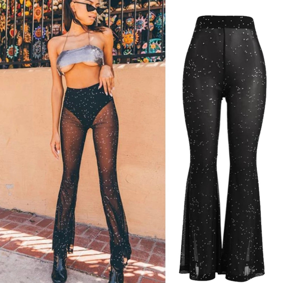 A little shimmer makes the thighs look thinner pants